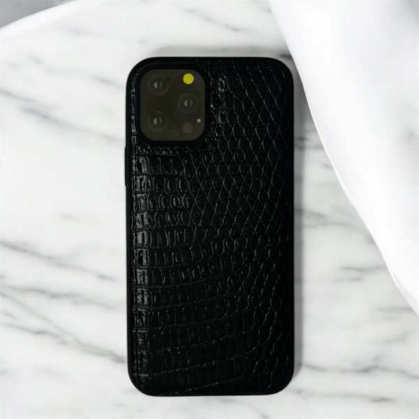 قاب چرم طرح کروکودیل آیفون 12pro-12
