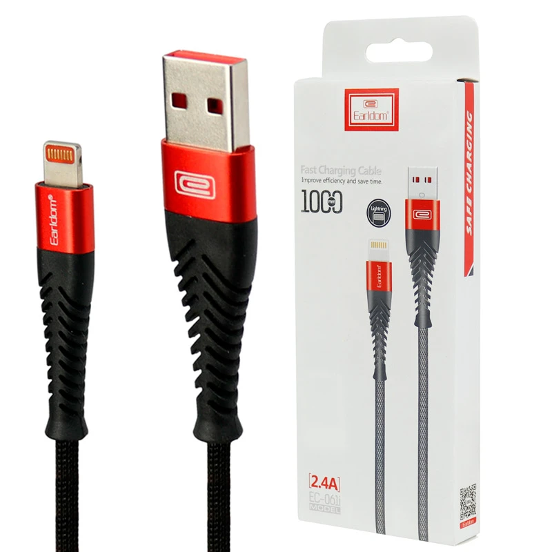 کابل لایتنینگ فست شارژ ارلدام Earldom EC-061I 2.4A 1m