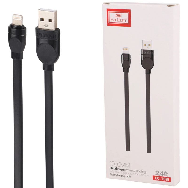 کابل لایتنینگ فست شارژ 2.4 آمپر ارلدام Earldom EC-108i طول 1 متر
