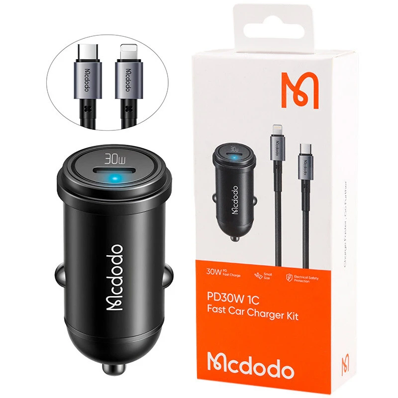 شارژر فندکی 30 وات مک دودو Mcdodo CC-7492 + کابل تبدیل تایپ سی