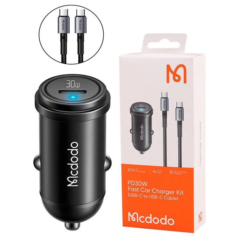شارژر فندکی 30 وات مک دودو Mcdodo CC-7493 + کابل تایپ سی