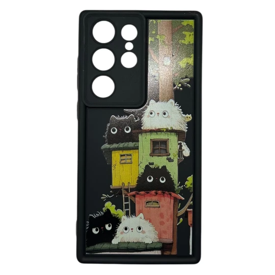 قاب سیلیکونی طرح گربه solid سامسونگ S23 ultra