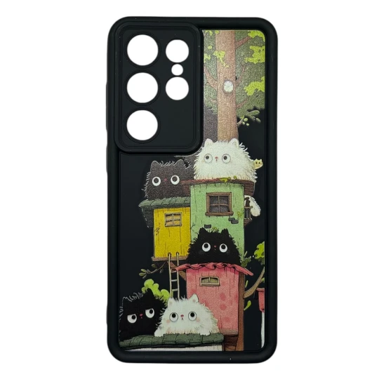 قاب سیلیکونی طرح گربه solid سامسونگ S25 ultra